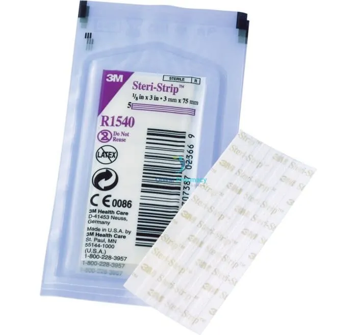 Steri-Strip Wound Closure Strips - 3mm x 7.5cm (12 x 3 strips) - Image 5