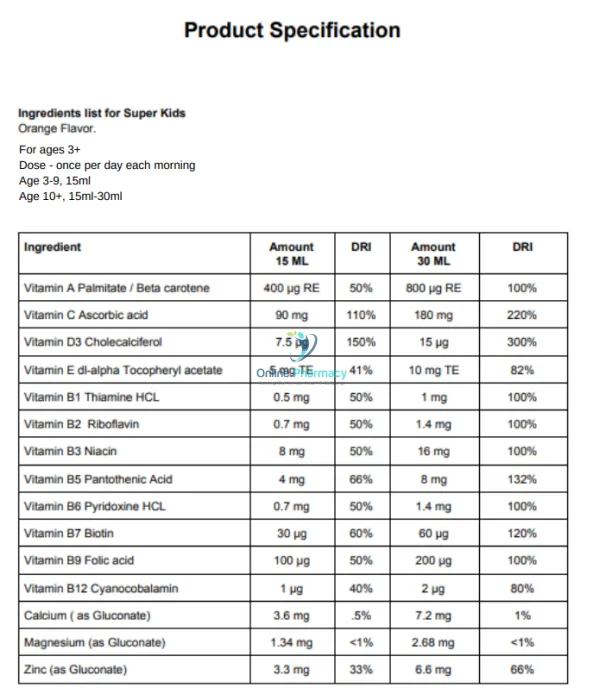 Swedish Nutra Super Kids Multivitamin Liquid - 500ml - Image 3