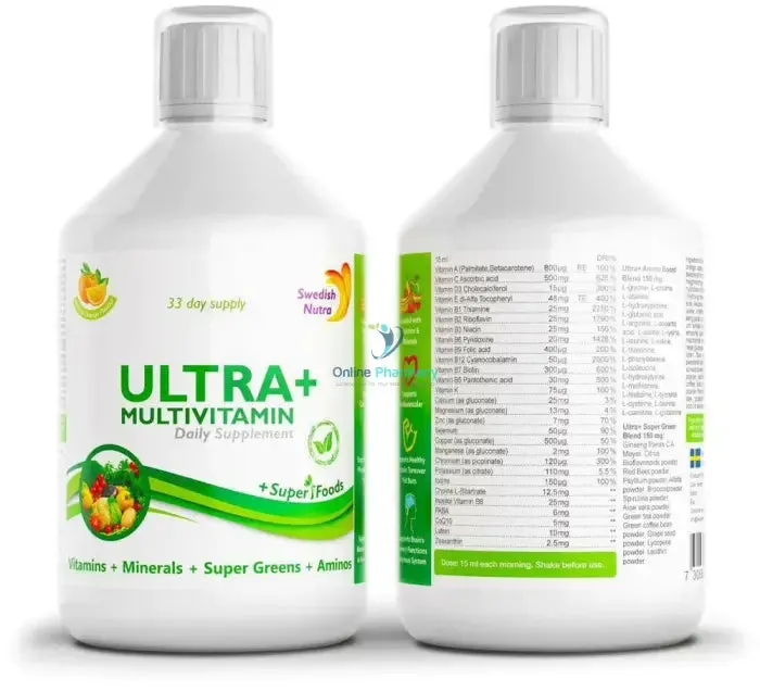 Swedish Nutra Ultra+ Multivitamin Liquid - 500ml