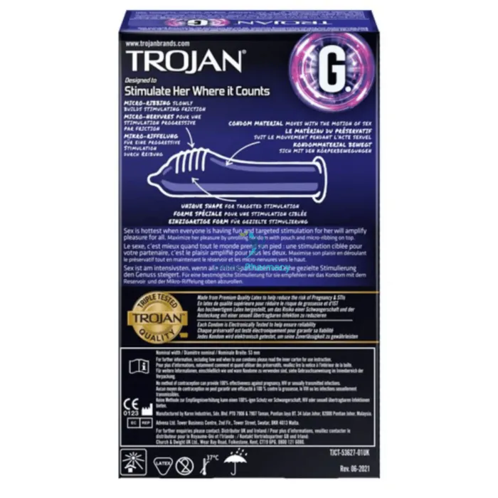 Trojan G-Spot Condoms 10 Pack - Image 2
