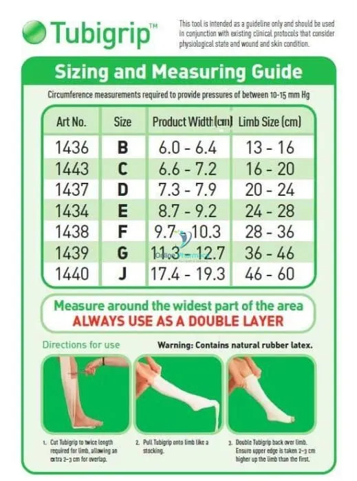 Tubigrip Tubular Bandage Size C (6.6-7.2cm) - 1m or 10m - Image 2