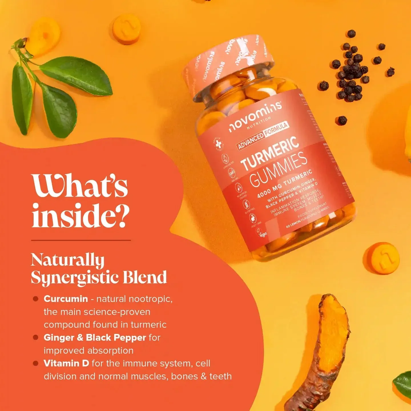Novomins Turmeric Gummies - 60 Pack - Image 3