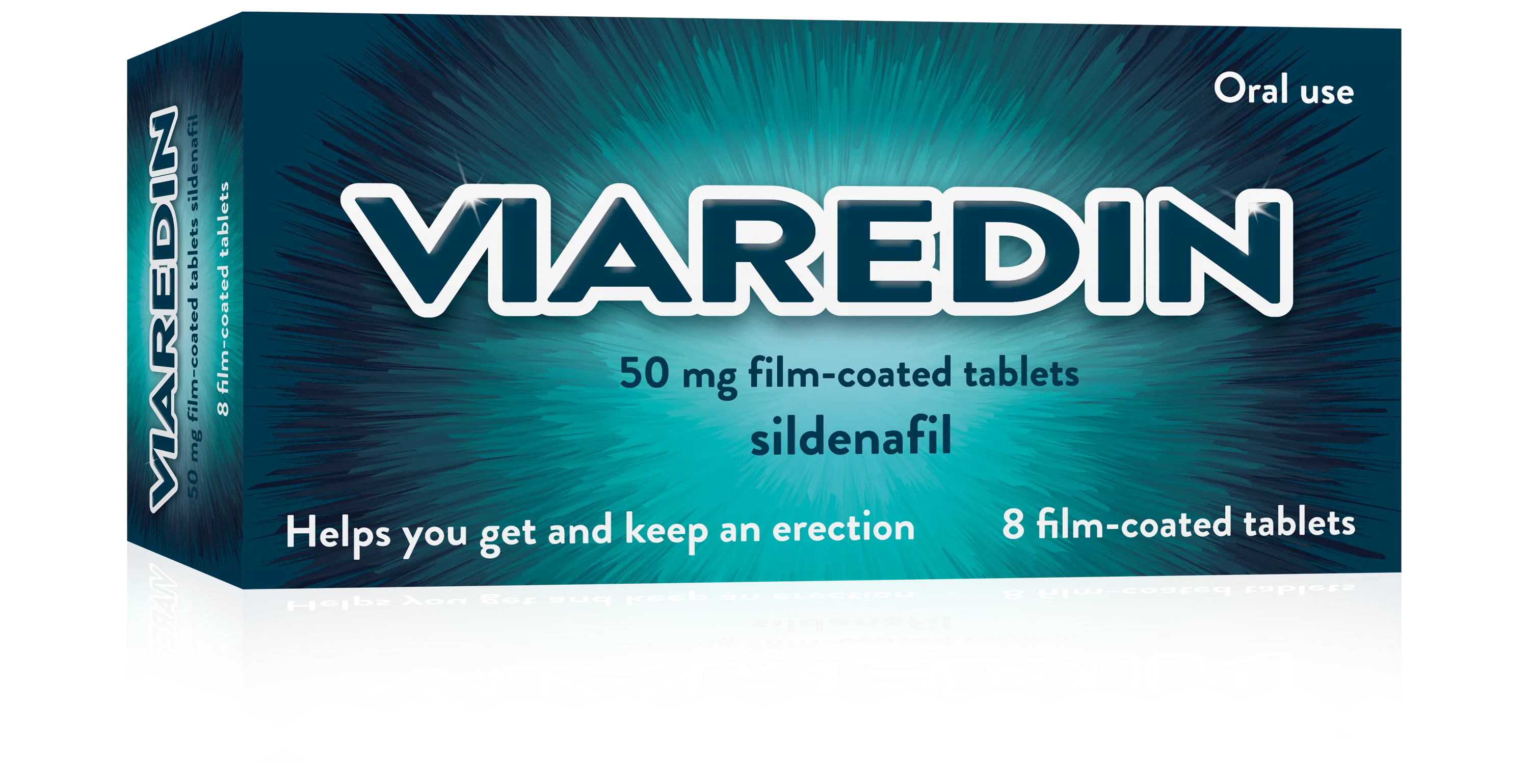 Viaredin (Sildenafil) 50mg Tablets - 4/8 Pack - Image 2