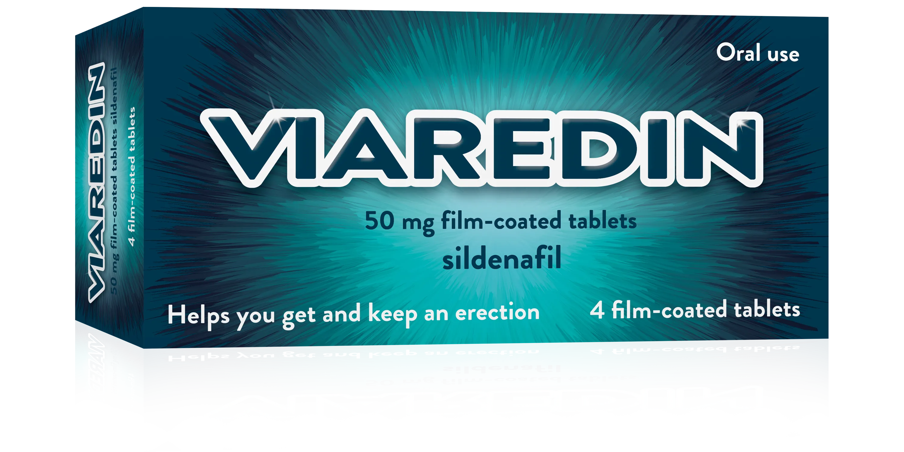 Viaredin (Sildenafil) 50mg Tablets - 4/8 Pack - Image 3