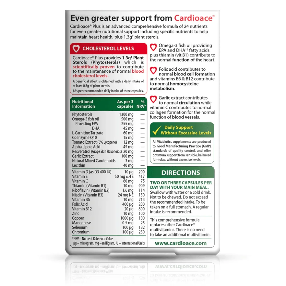 Vitabiotics Cardioace Plus 60 Capsules - Image 2