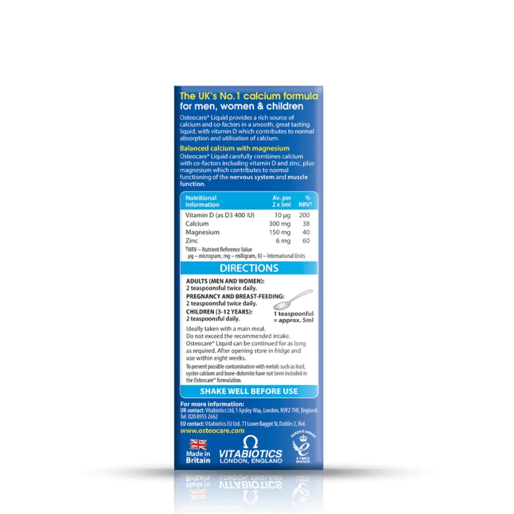 Vitabiotics Osteocare Liquid - 200/500ml - Image 3