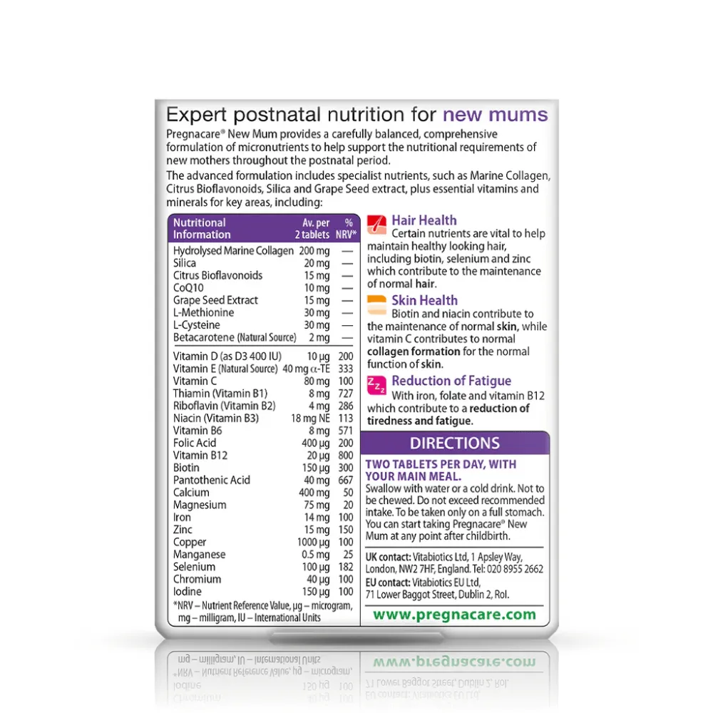 Vitabiotics Pregnacare New Mum Tabs - 56 Pack - Image 2