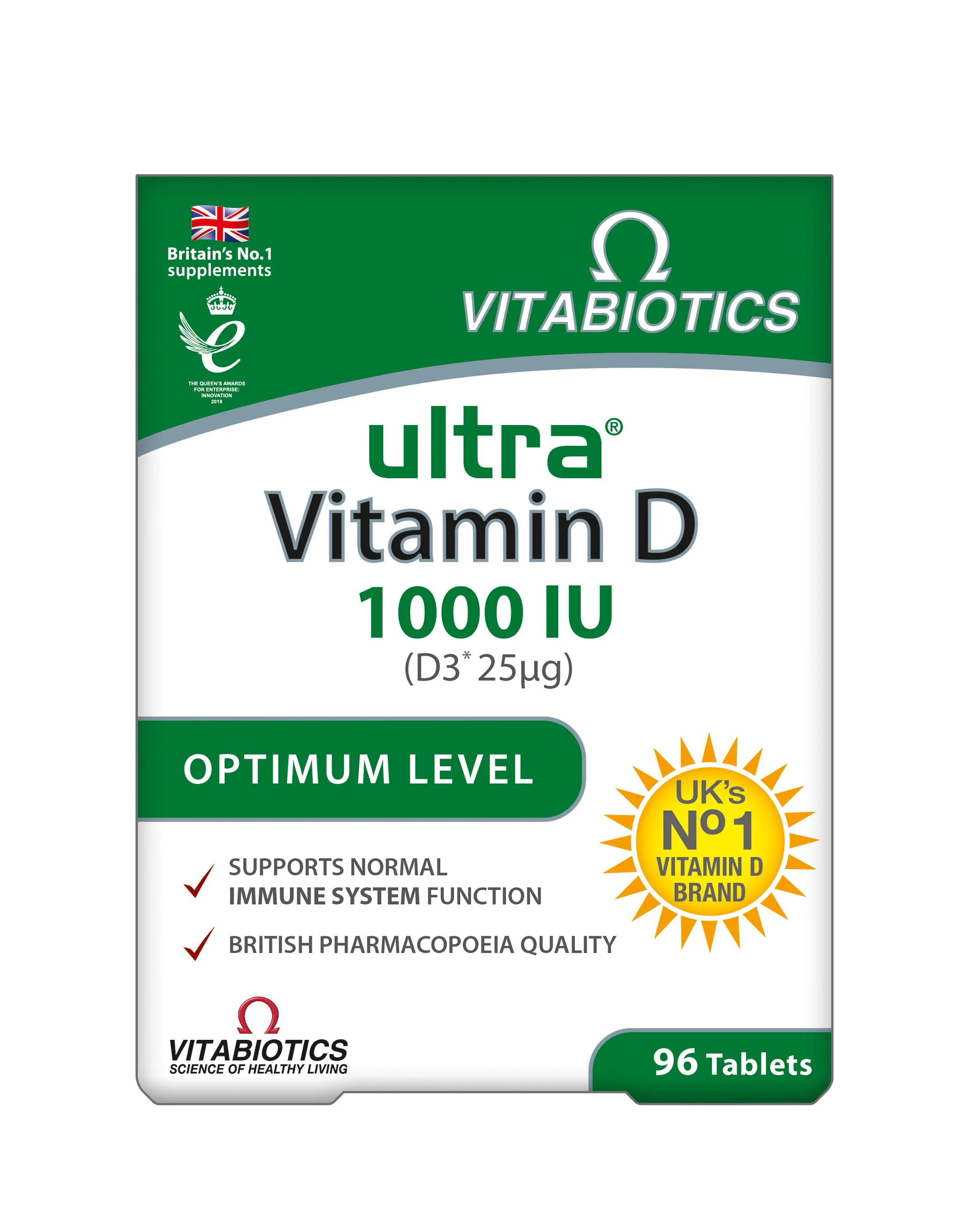 Vitabiotics Ultra D3 1000IU Tablets - 96 Pack