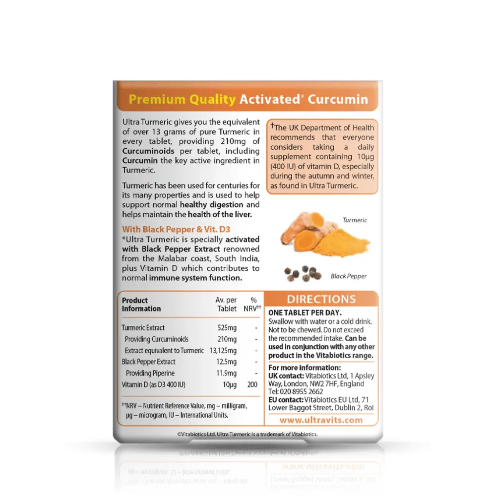 Vitabiotics Ultra Turmeric & Vit D - 60 Pack - Image 2