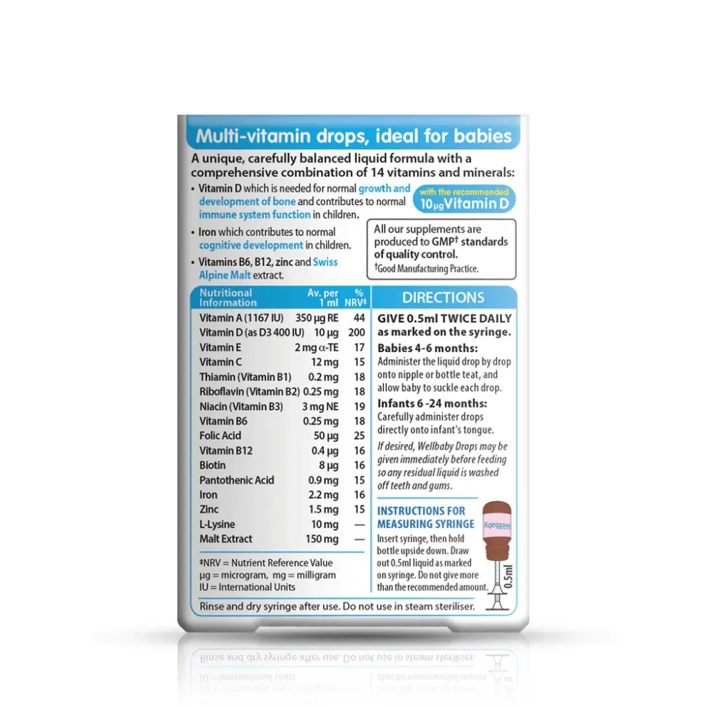 Vitabiotics WellBaby Multi-Vitamin Drops - 30ml - Image 3