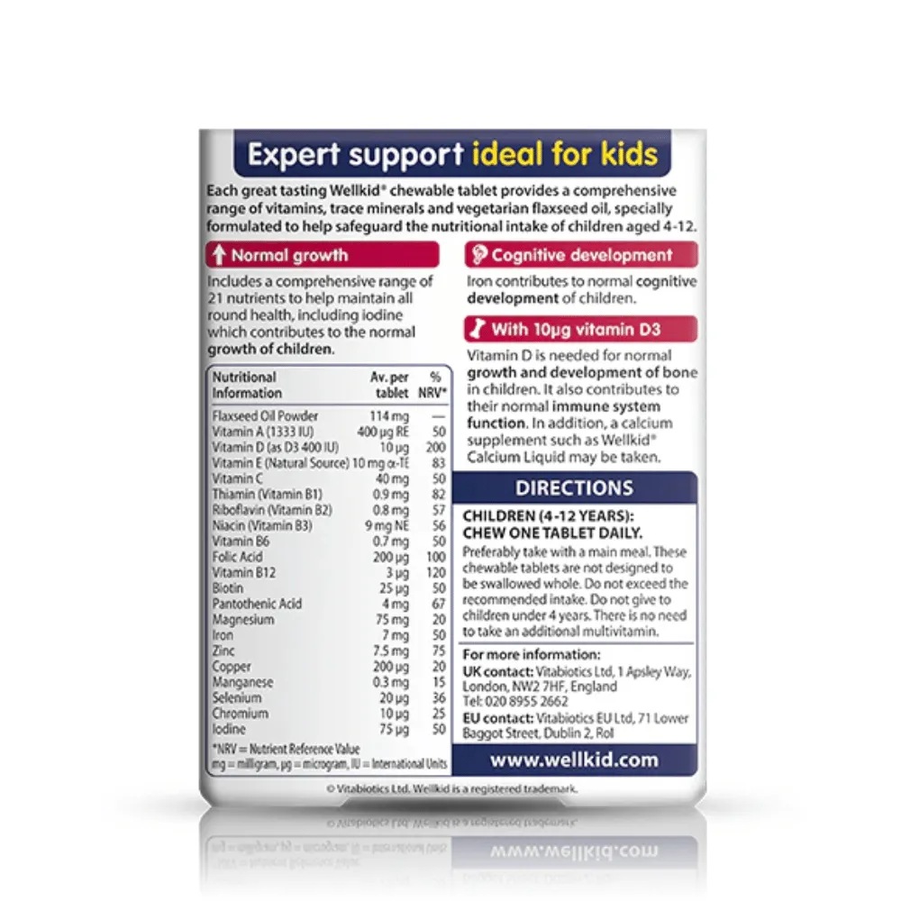 Vitabiotics WellKid Chewable - 30 Tablets - Image 3