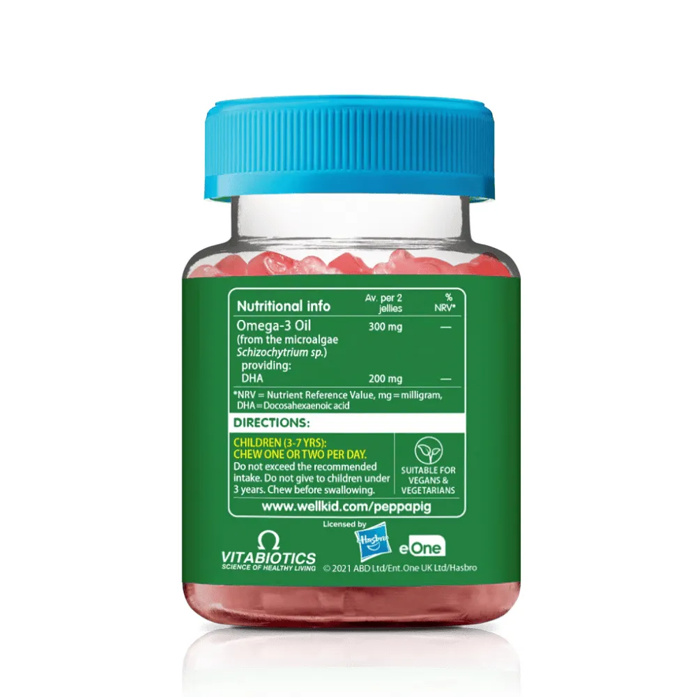 Vitabiotics Wellkid Peppa Pig Omega 3 Orange Flavour 30 Jellies - Image 2