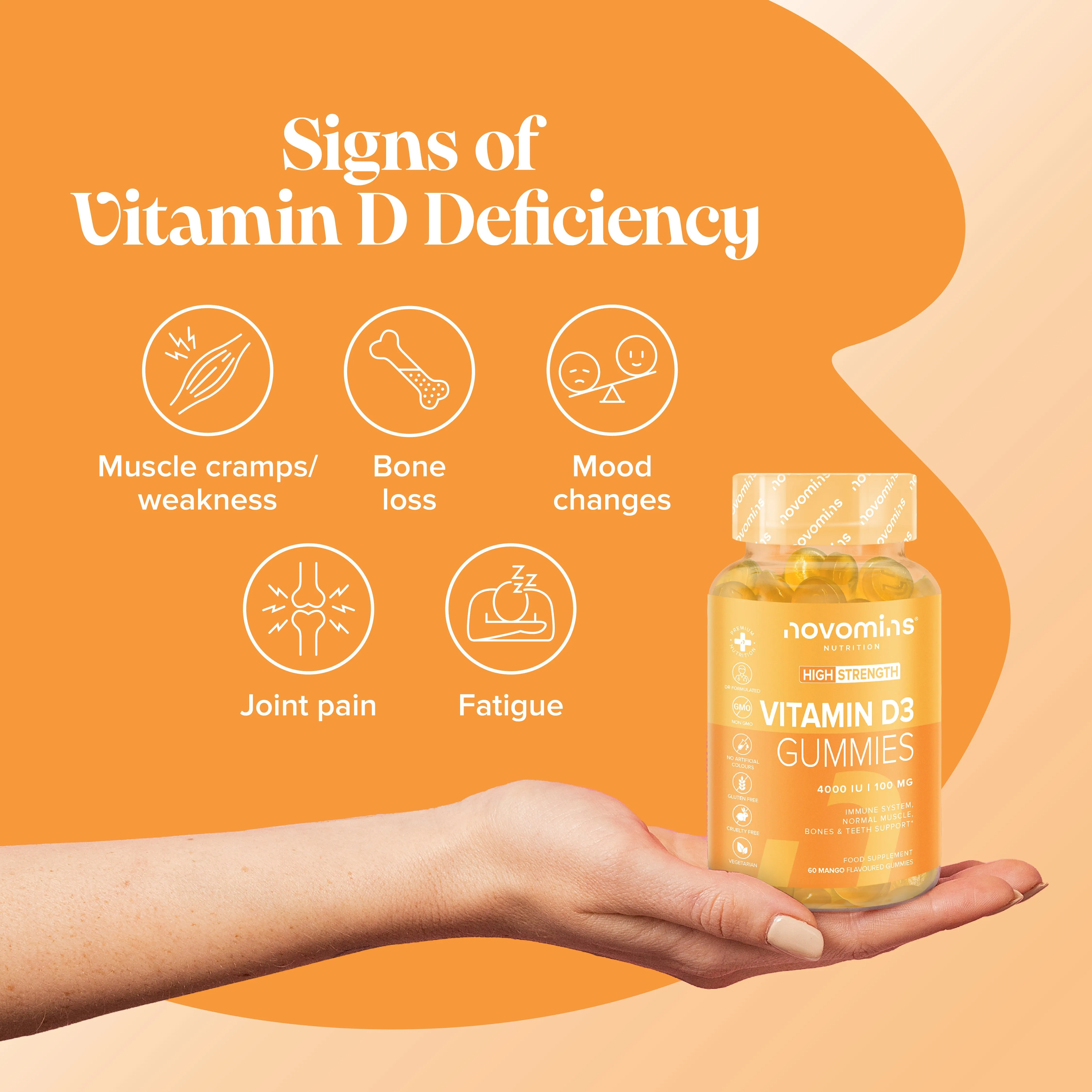 Novomins Vitamin D 3 Gummies - 60 Pack - Image 3