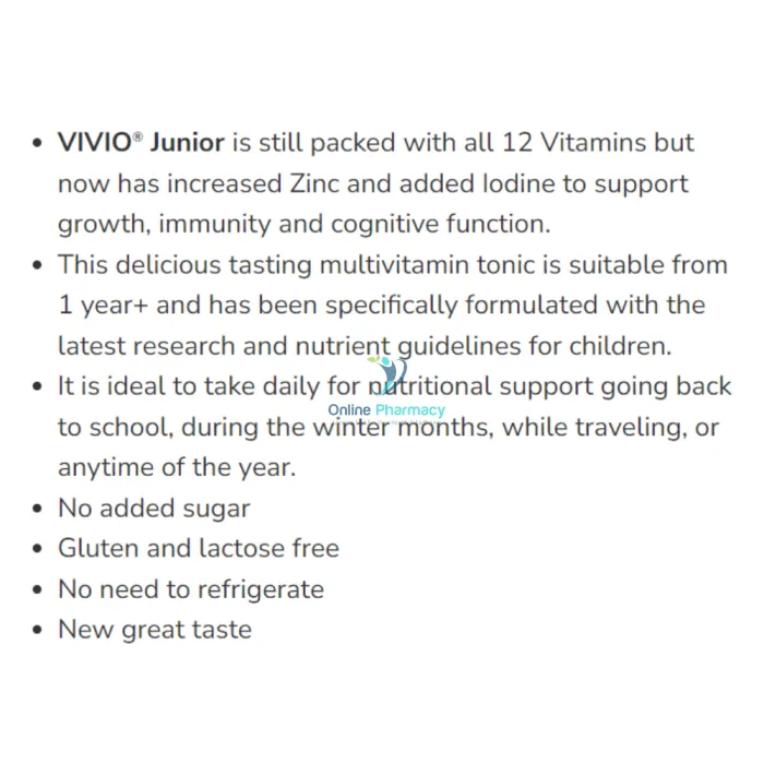 Vivio Junior Multivitamin Tonic - 250ml - Image 8