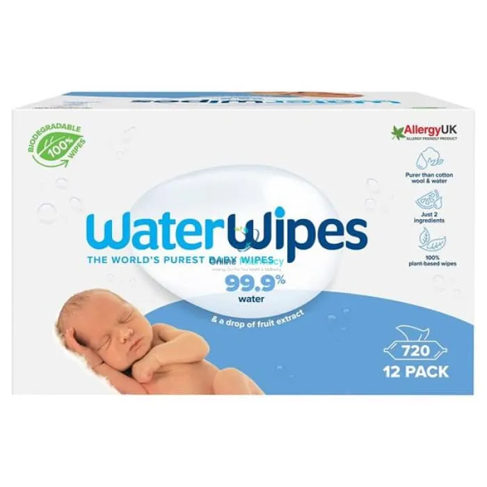 WaterWipes Biodegradable Baby Wipes - 12 x 60 Pack