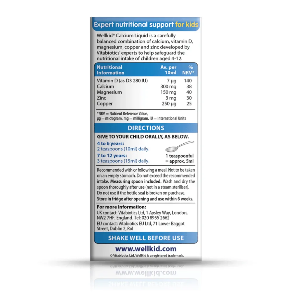 Wellkid Calcium Liquid 150ml - Image 2