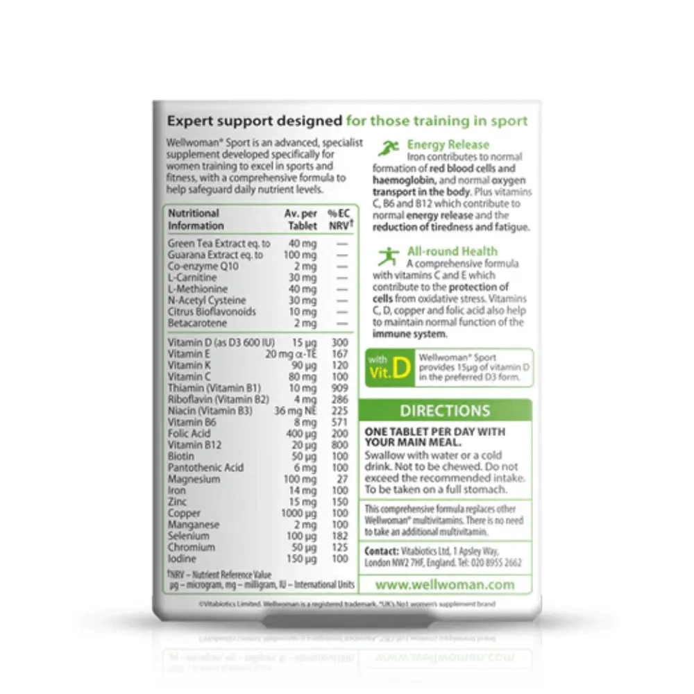 Wellwoman Sport And Fitness - 28 Tabs - Image 3