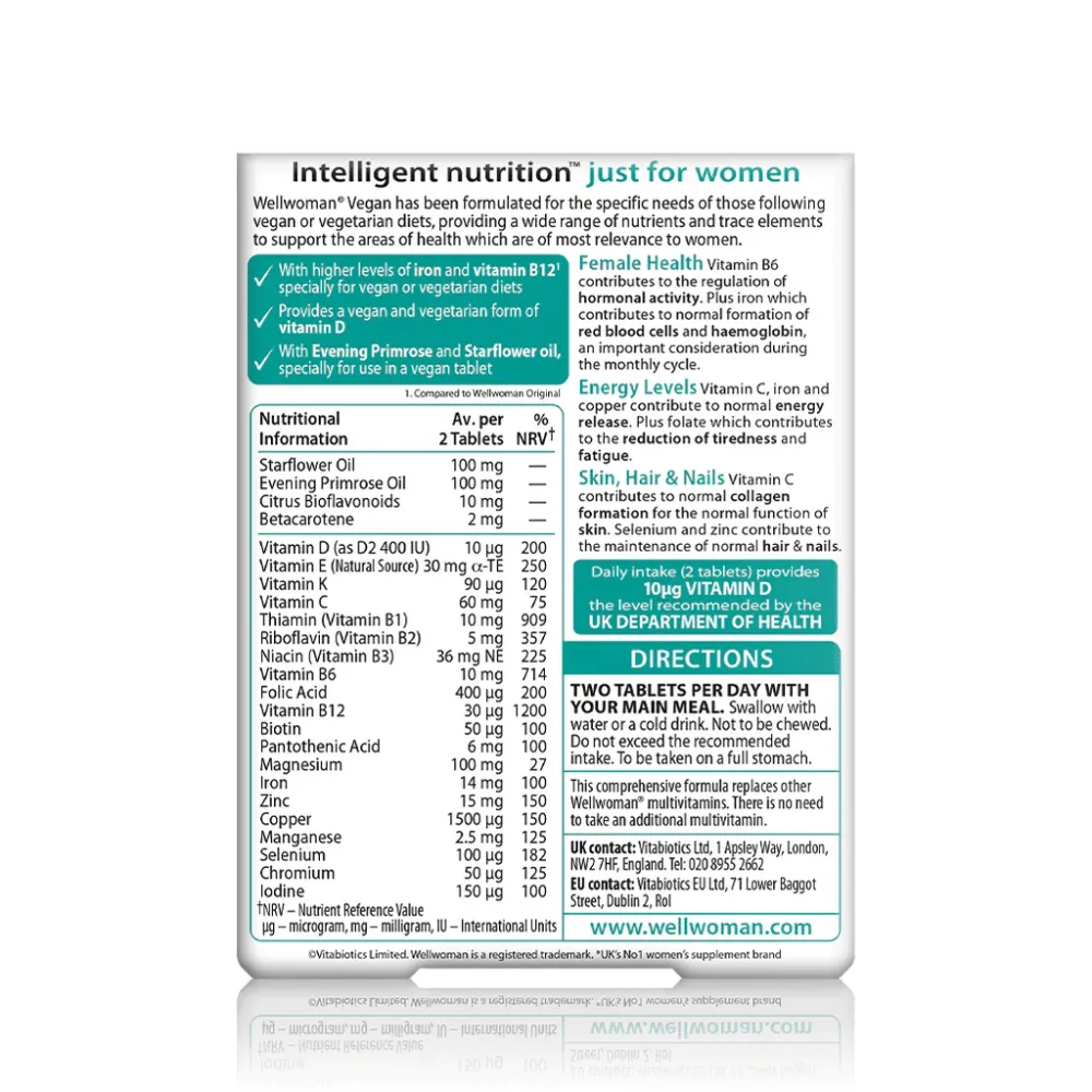 Wellwoman Vegan - 60 Tabs - Image 2