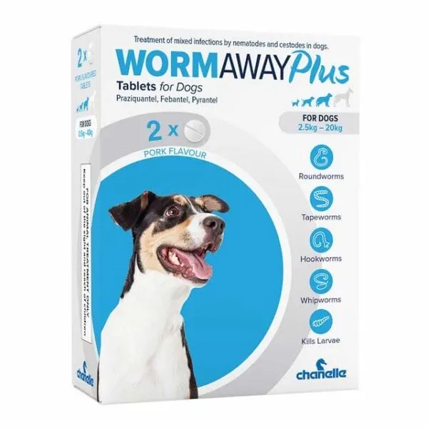 WormAway Plus Tablets For Dogs (2.5 Kg - 20kg)